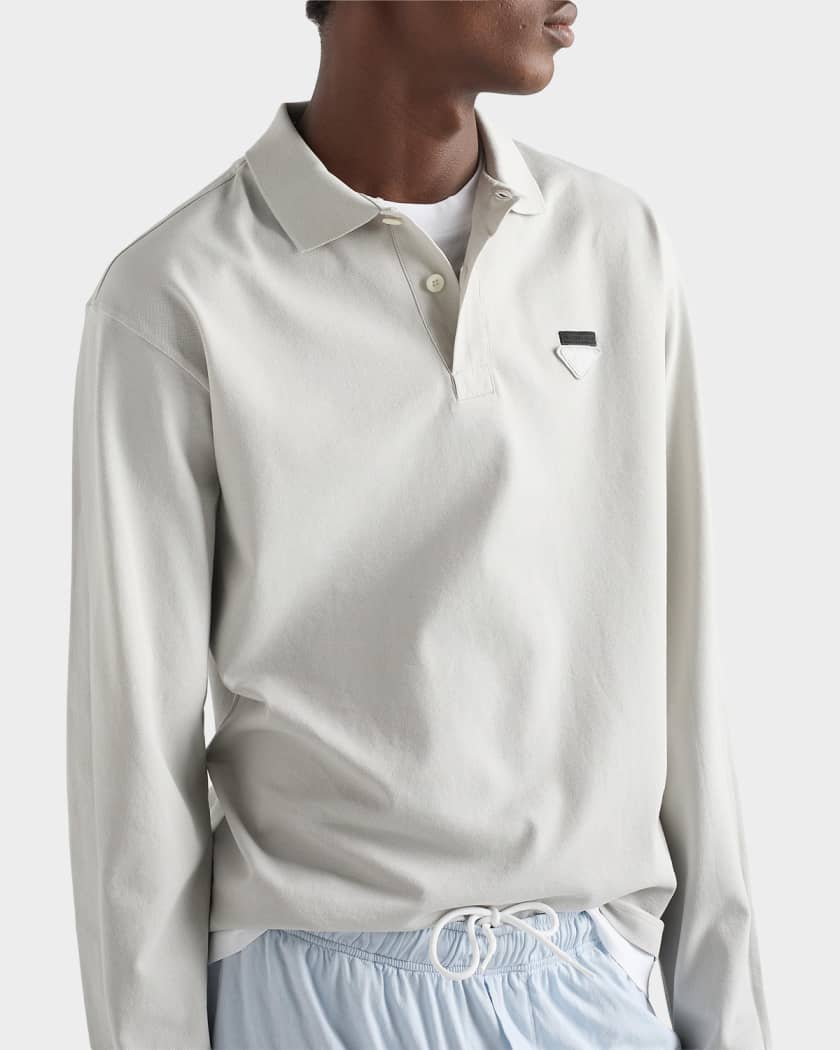 Prada Men's Layered Cotton Polo Shirt | Neiman Marcus