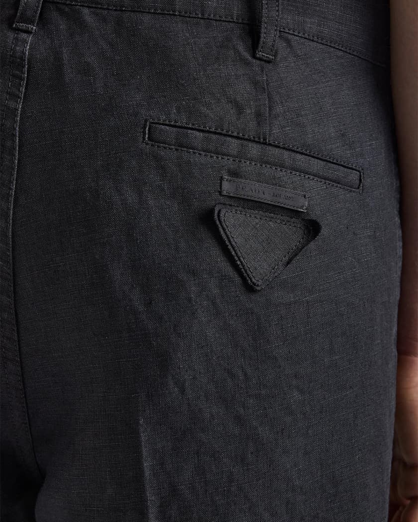 Prada Men's Wide-Leg Linen Pants | Neiman Marcus
