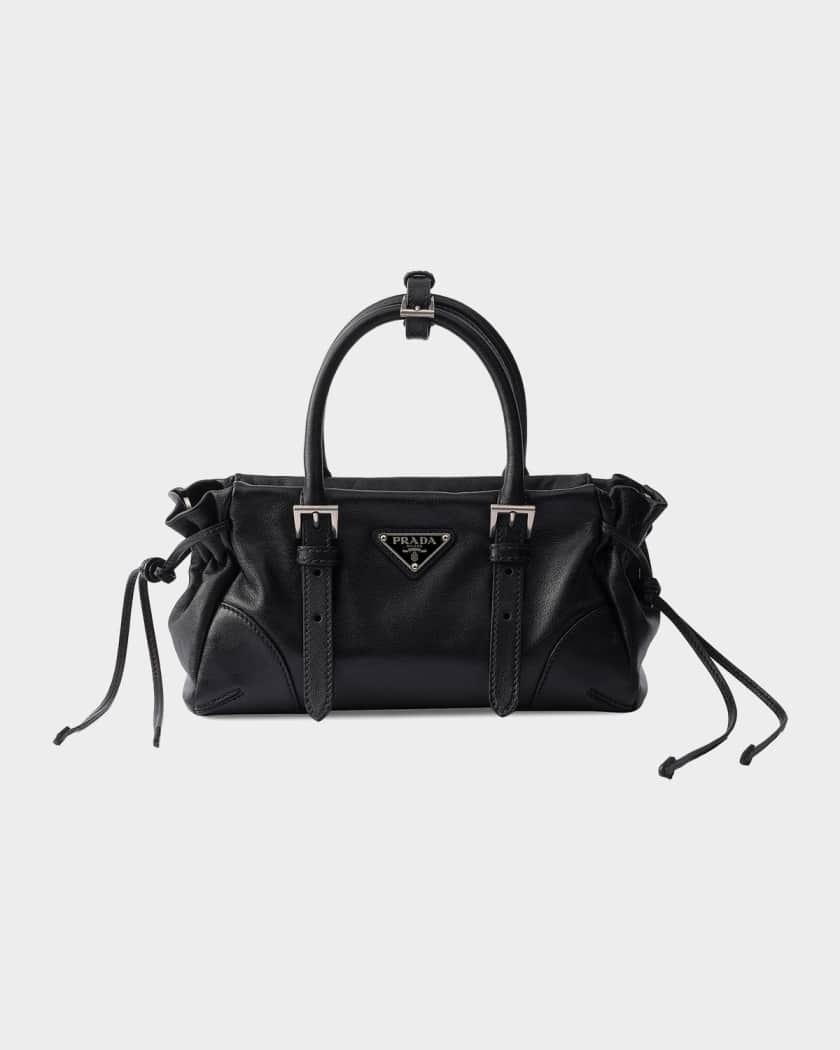 Prada Bonnie Small Leather Top Handle Bag | Neiman Marcus