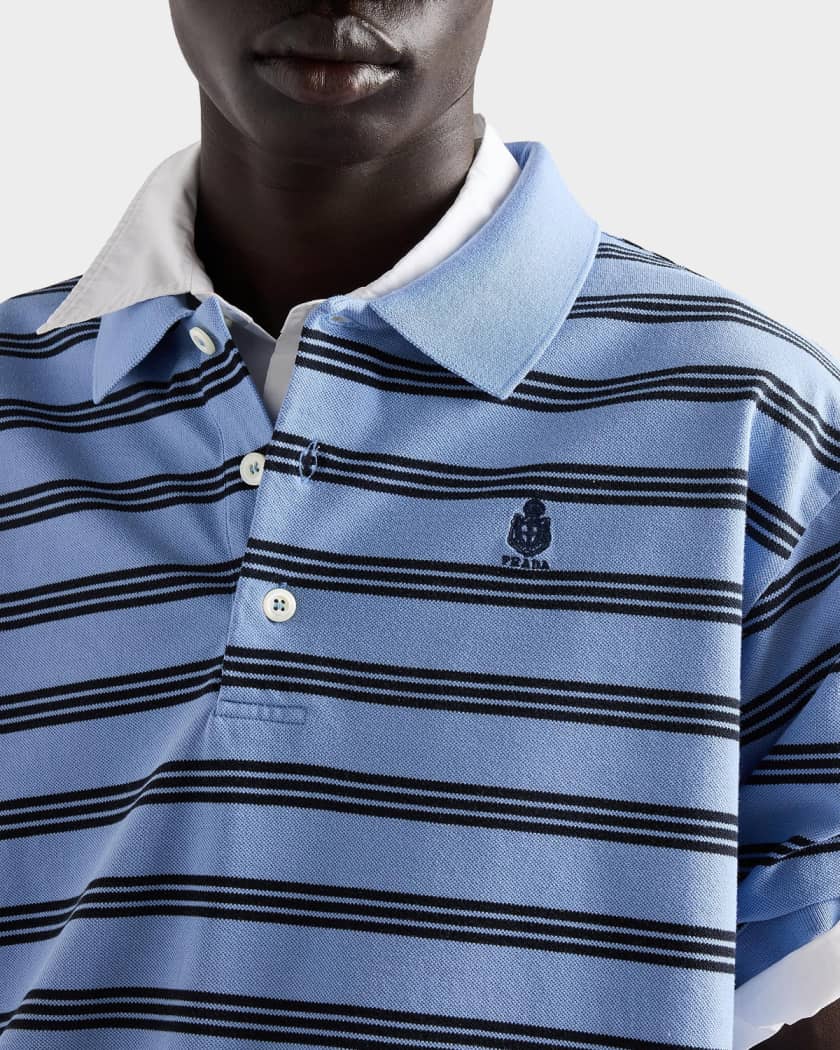 Prada Men's Garment-Dyed Cotton Polo Shirt | Neiman Marcus