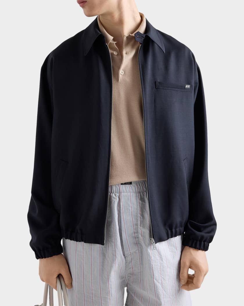 Prada Men's Mohair Wool Blouson Jacket | Neiman Marcus
