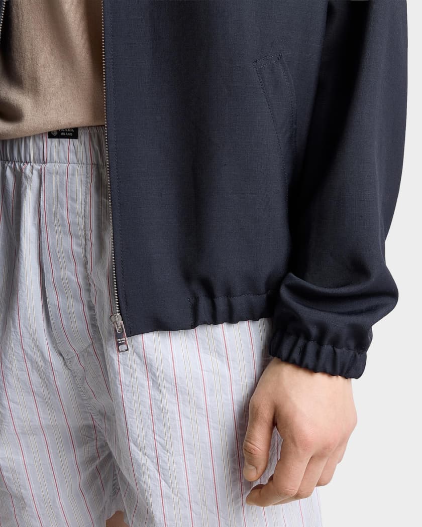 Prada Men's Mohair Wool Blouson Jacket | Neiman Marcus