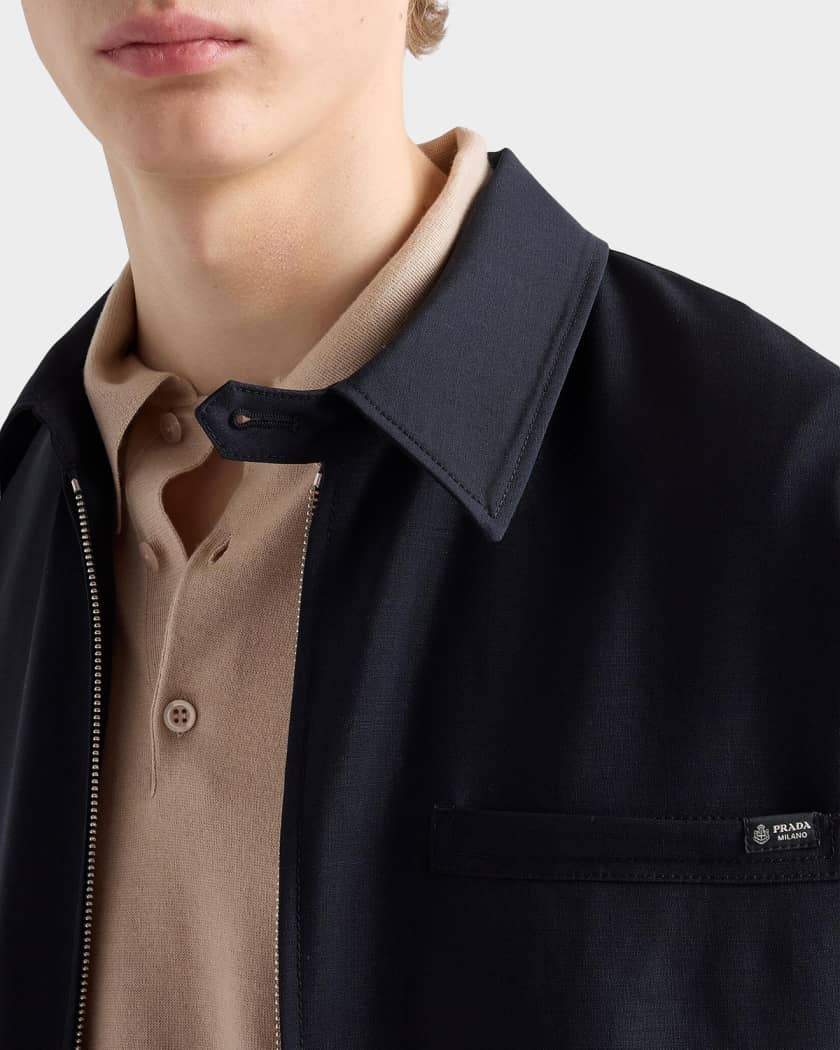 ジャケット・アウター Enewdnina mohair wool blouson Prada Men's Mohair Wool Blouson Jacket | Neiman Marcus