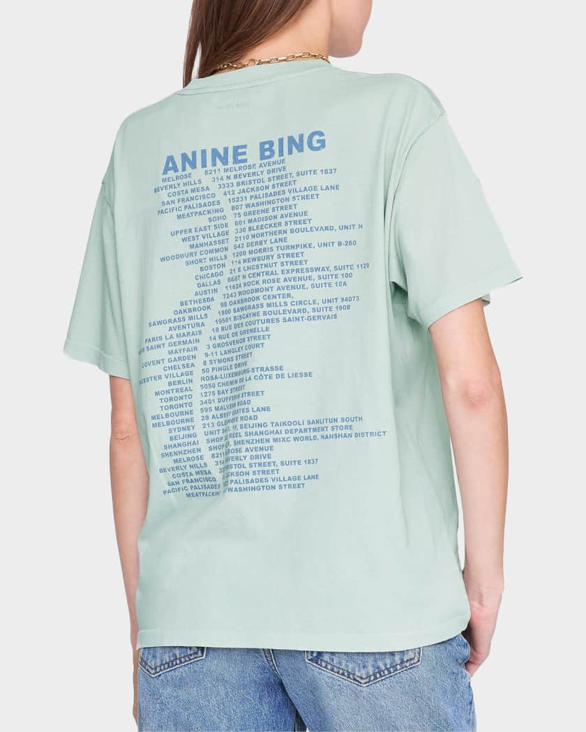 ANINE BING Cade Graphic Cotton T-Shirt | Neiman Marcus