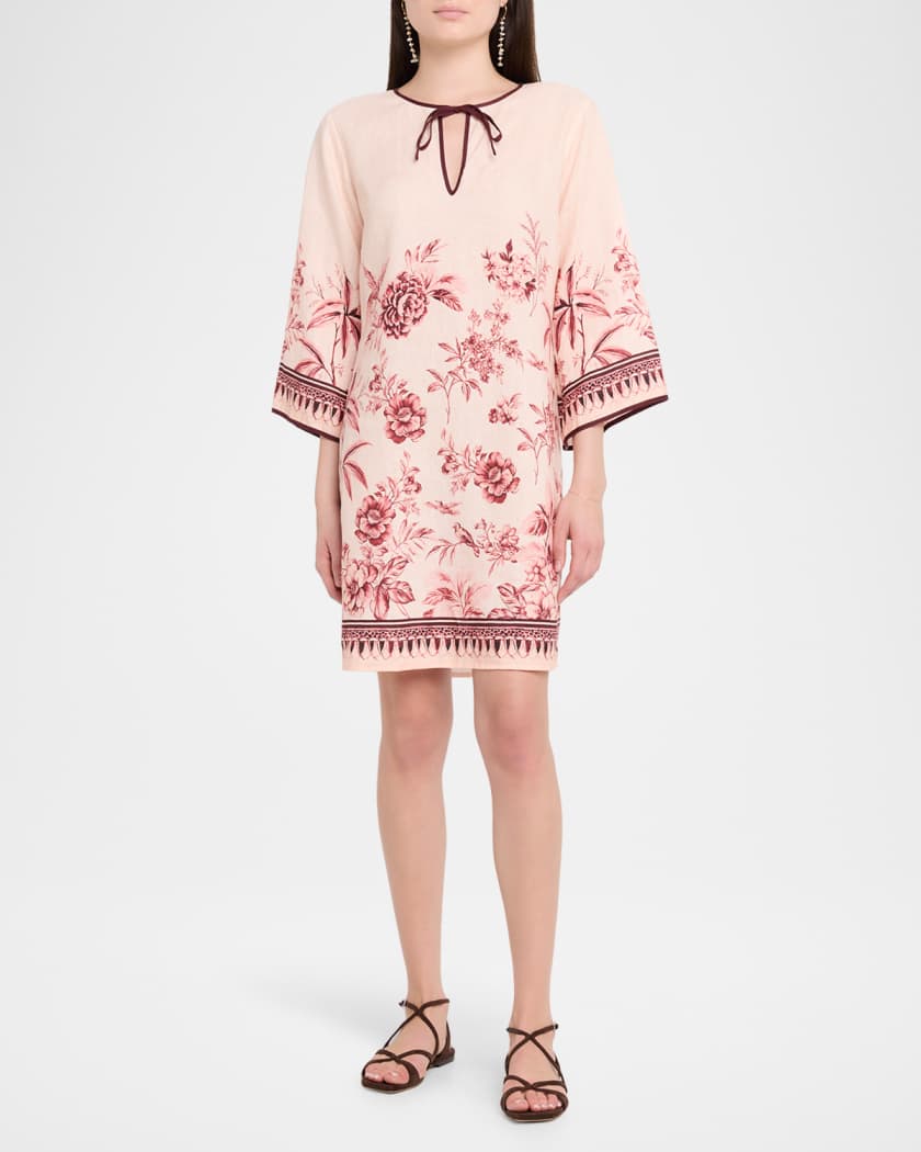 johnny was relaxed linen flounce dress Johnny Was Relaxed Linen Flounce Dress Della Light Lilac