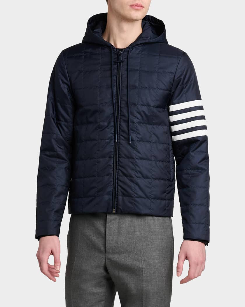 THOM BROWNE ネイビー ジャケット サイズ0 Thom Browne Men's Lightweight Quilted Ripstop Hooded Liner Jacket