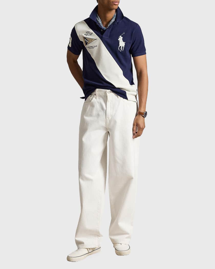 Polo Ralph Lauren Men's Big Pony Mesh Custom Slim-Fit Polo Shirt