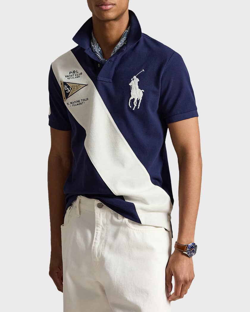 Polo Ralph Lauren Men's Big Pony Mesh Custom Slim-Fit Polo Shirt