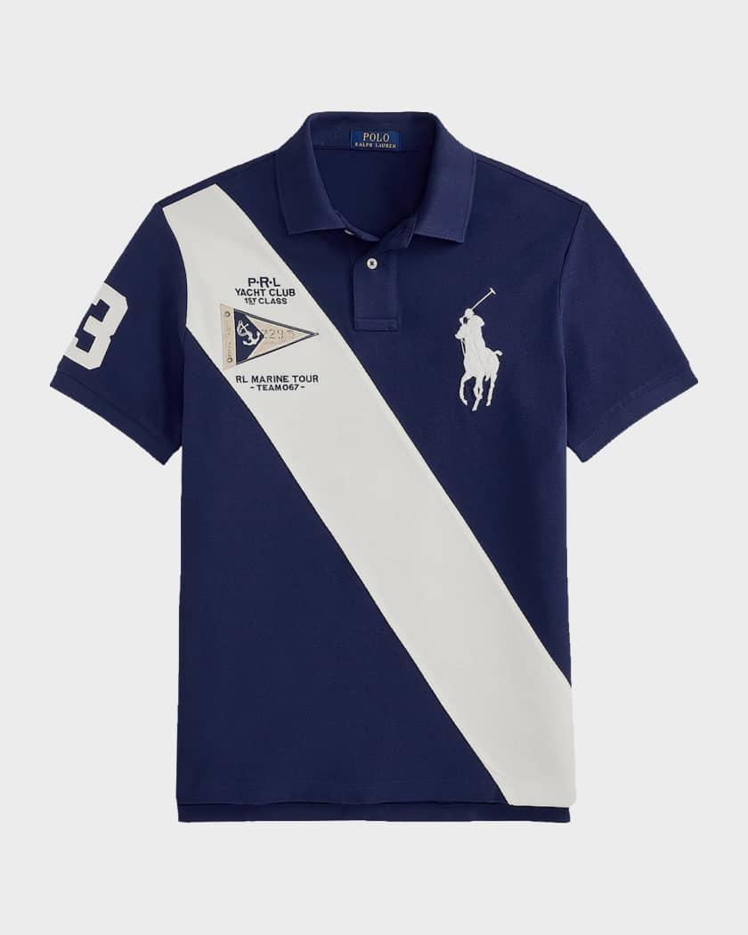 Polo Ralph Lauren Men's Big Pony Mesh Custom Slim-Fit Polo Shirt