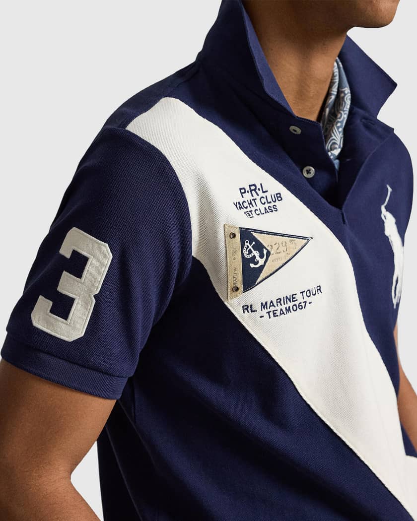 Polo Ralph Lauren Men's Big Pony Mesh Custom Slim-Fit Polo Shirt