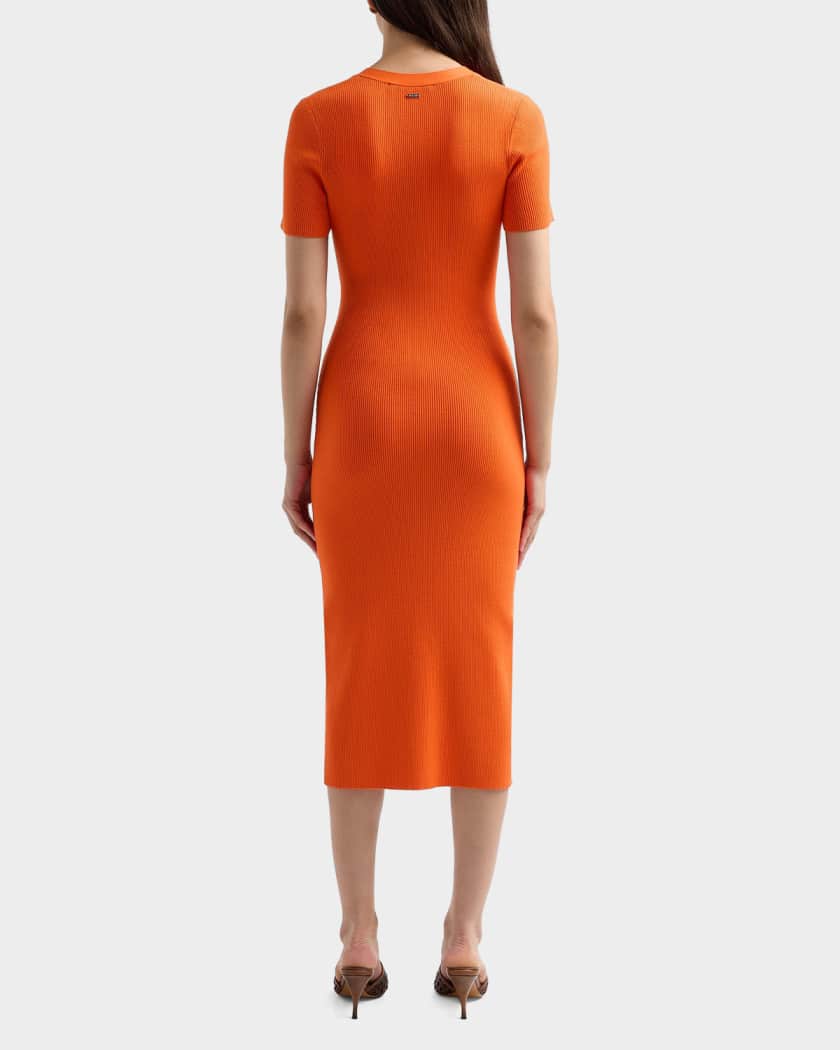 ribbed tie front dress Ralph Lauren Tie-Front Turtleneck Dress - Camel