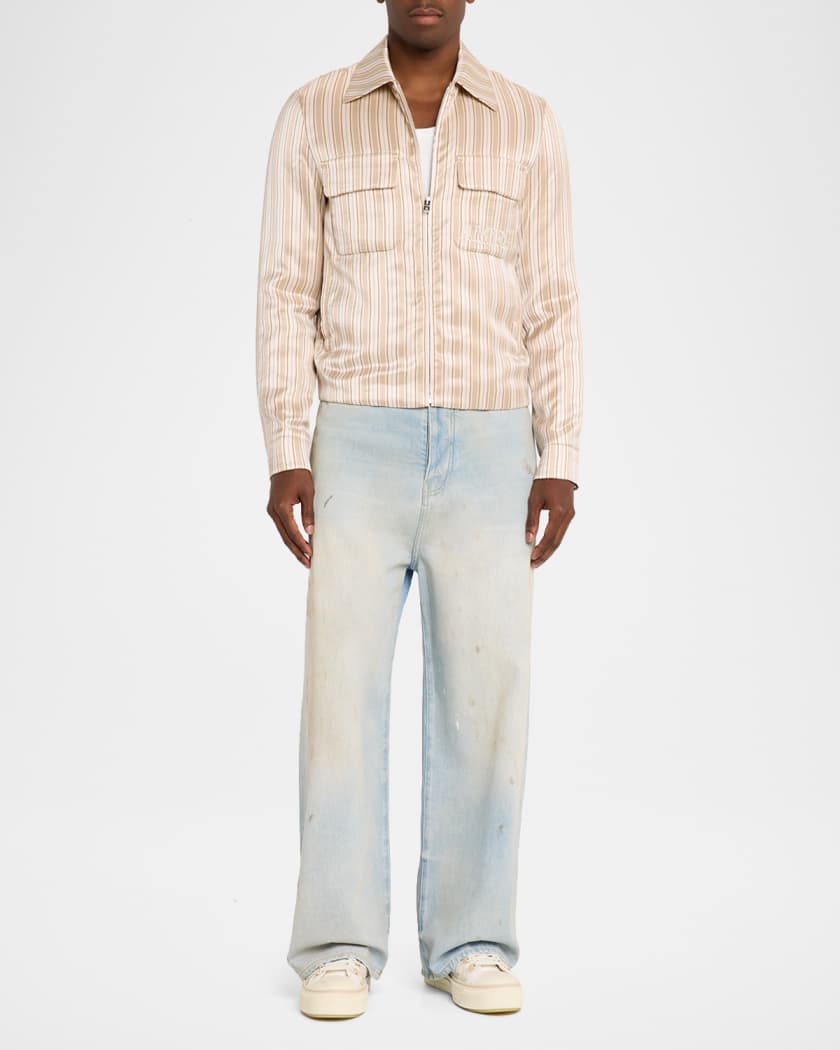 Amiri Men's Multi-Stripe Full-Zip Blouson | Neiman Marcus