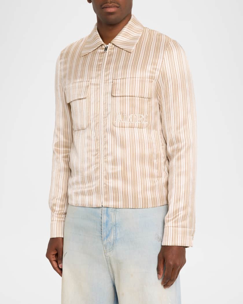 Amiri Men's Multi-Stripe Full-Zip Blouson | Neiman Marcus