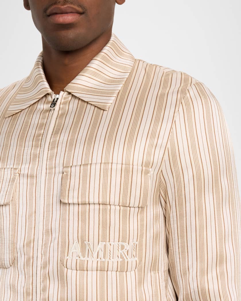 Amiri Men's Multi-Stripe Full-Zip Blouson | Neiman Marcus