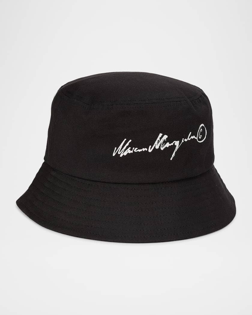 Maison Margiela Logo Cotton Bucket Hat | Neiman Marcus