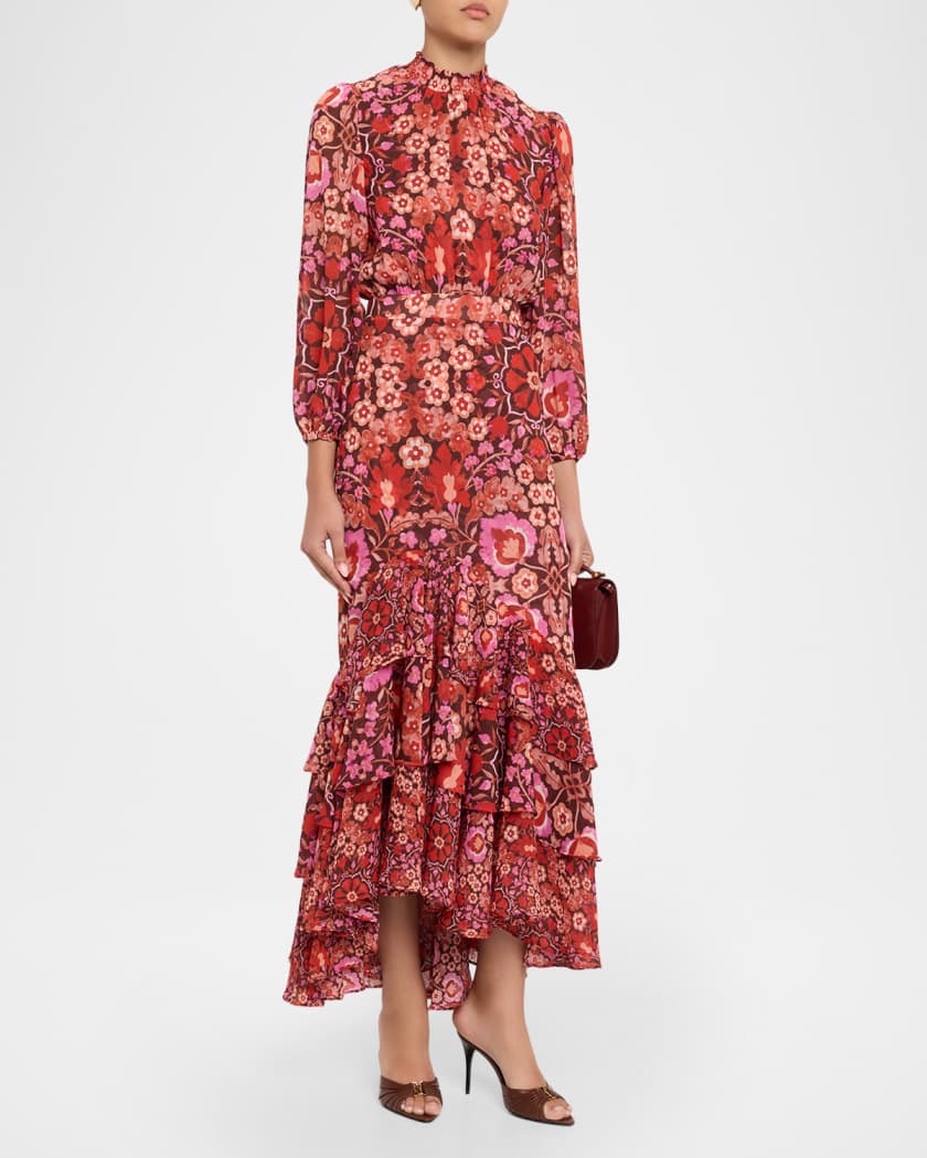 MISA Los Angeles Audrey Floral Mock-Neck Maxi Dress | Neiman Marcus