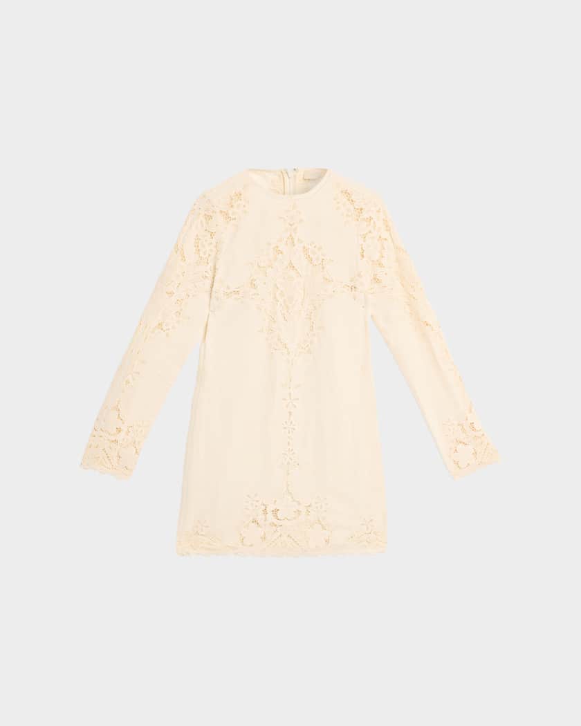 Ulla Johnson Camie Embroidered Linen Mini Dress | Neiman Marcus