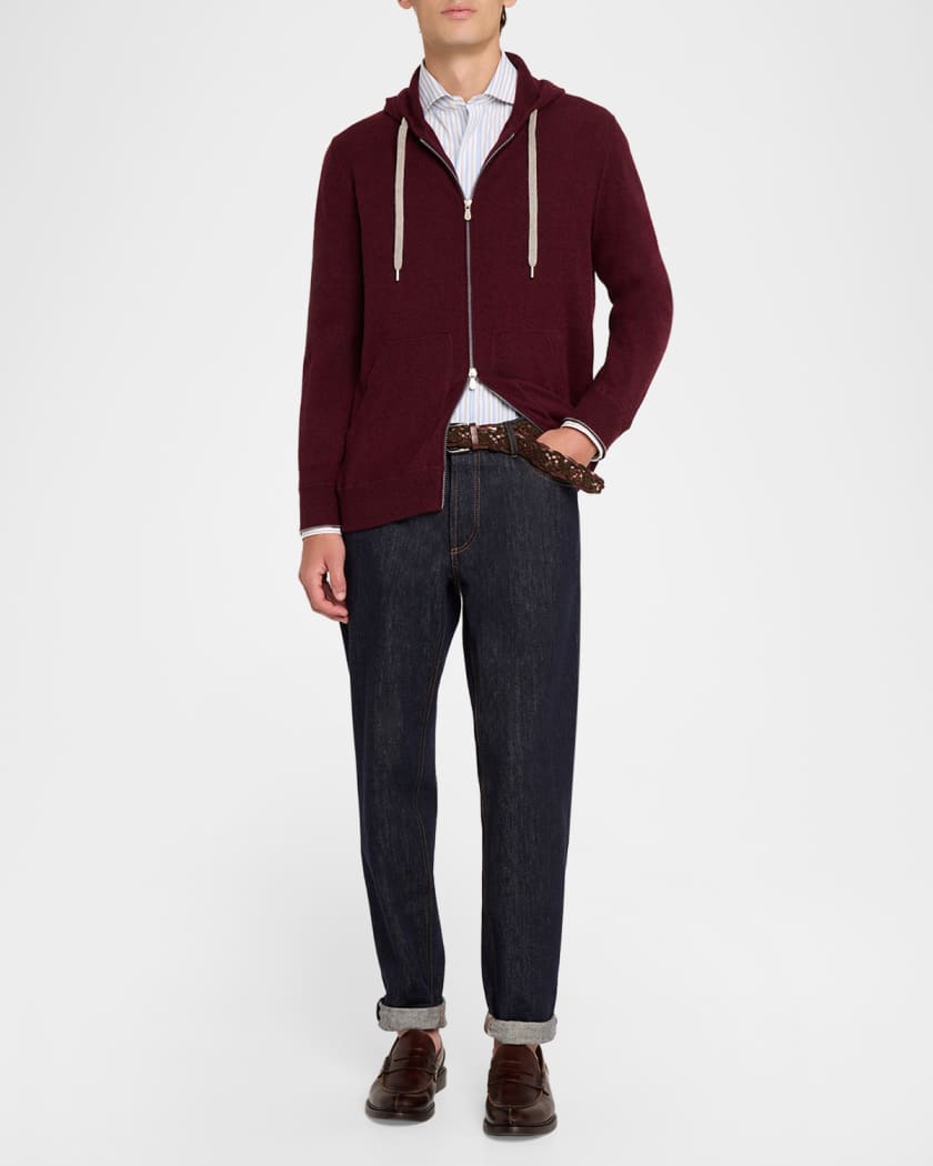 Brunello Cucinelli Men's Cotton Variegated Stripe Button-Down