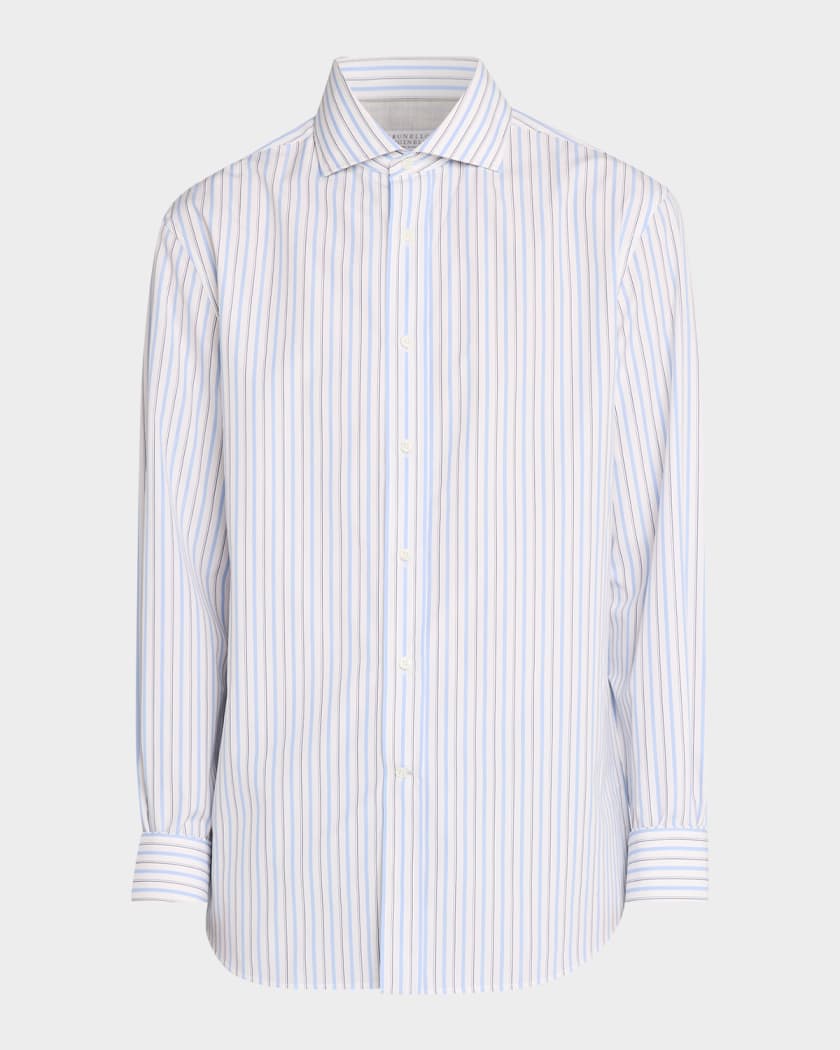 brunello cucinelli dress shirt Jersey for Man in Medium Grey The easy fit is defined by its regular Brunello Cucinelli Men'S White Mocha