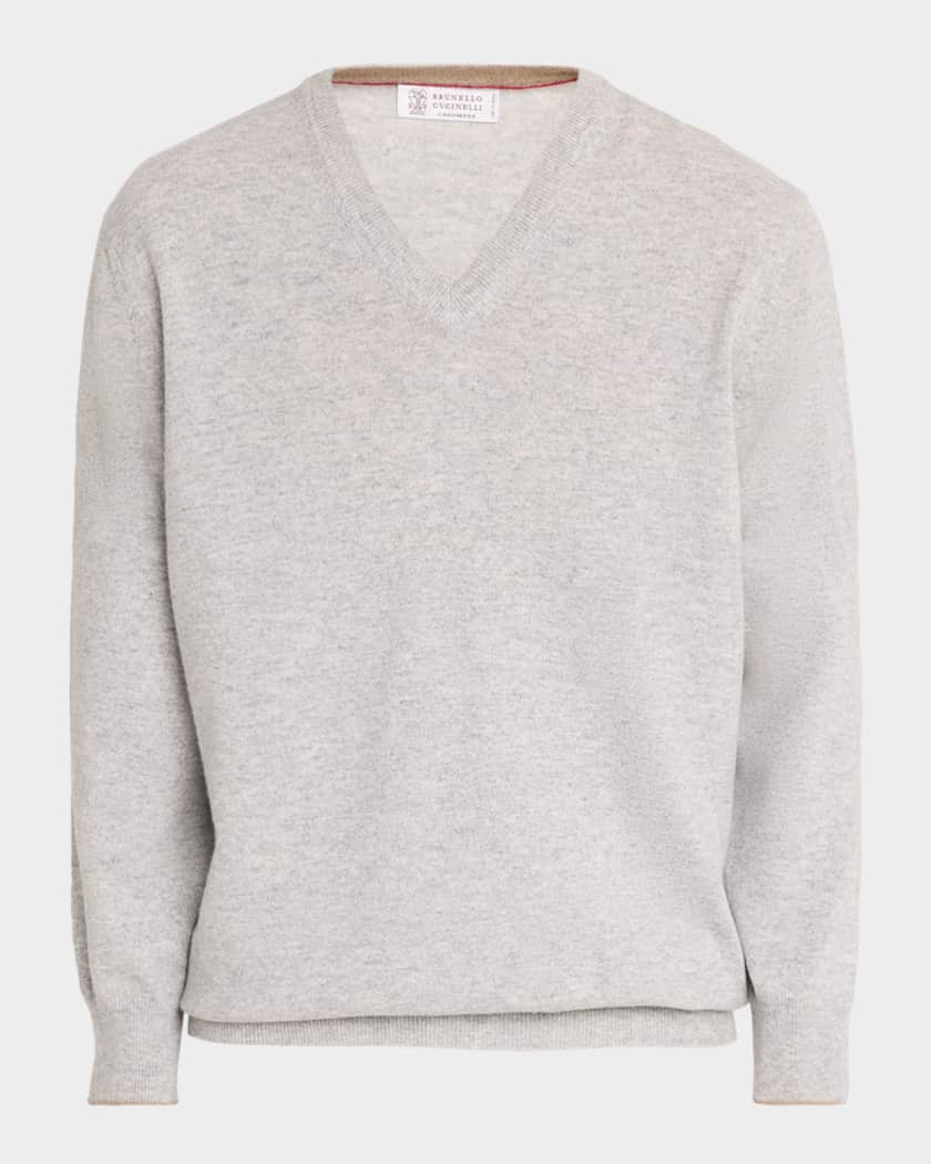 【TOM】Brunello Cucinelli カシミヤ Vネックニット Brunello Cucinelli Men's Cashmere V-Neck Sweater | Neiman Marcus