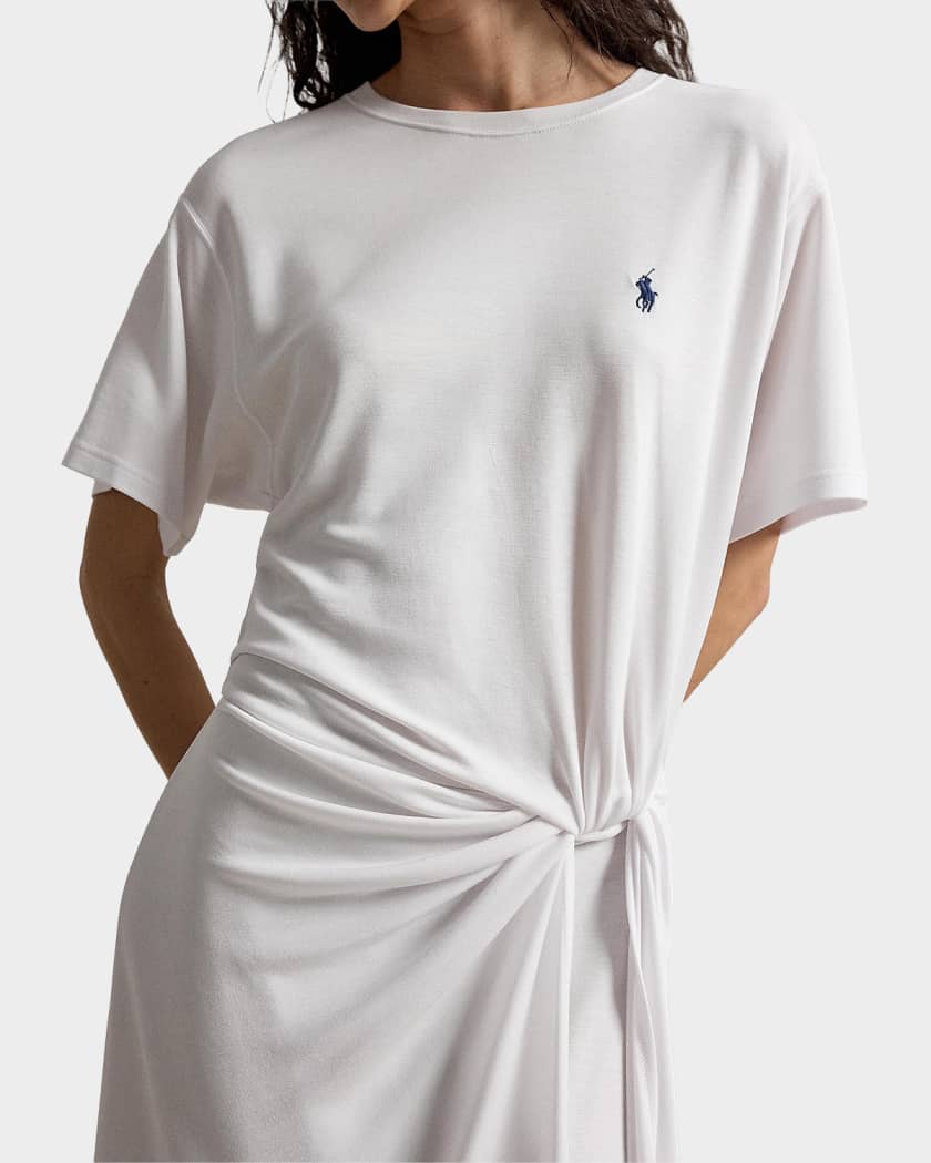 t shirt dress ralph lauren Polo Jersey Short Sleeve T-shirt in White The dress has a knee Polo Ralph Lauren Knit T-Shirt
