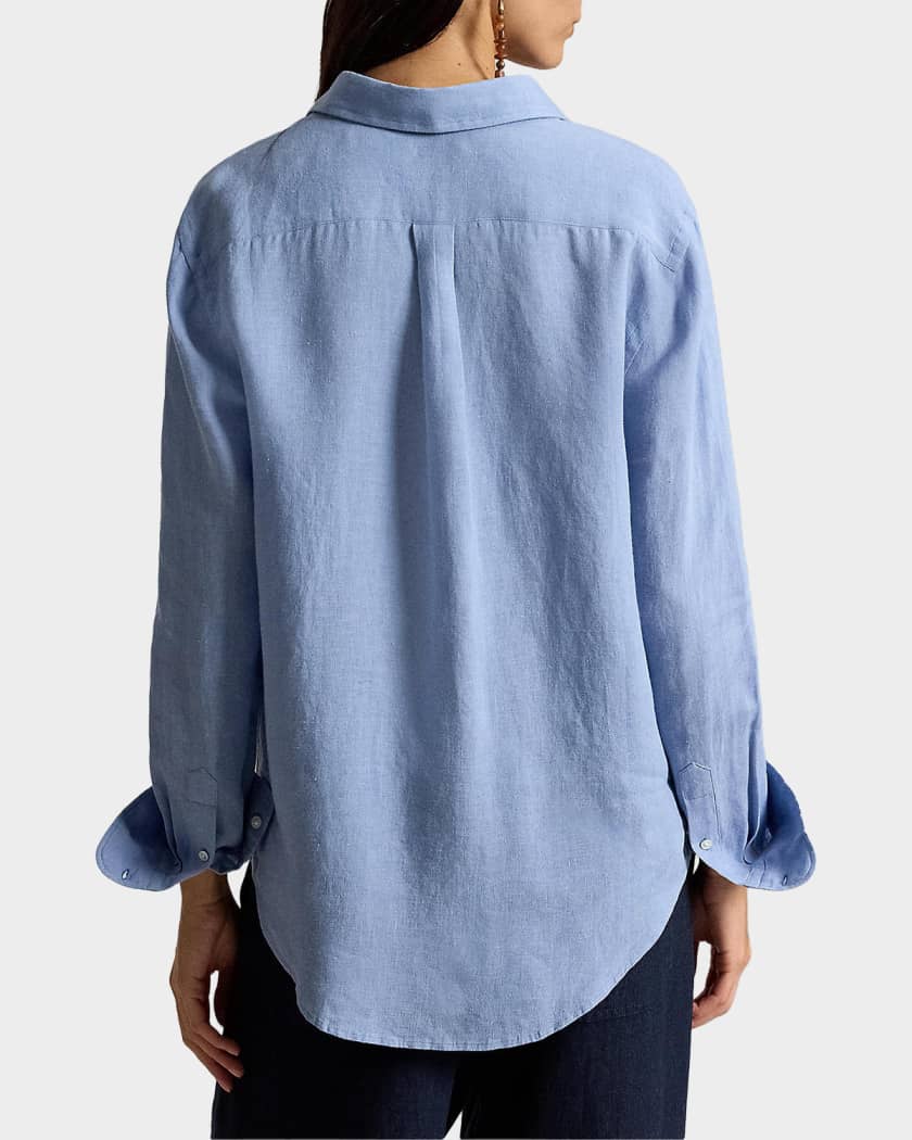 Polo Ralph Lauren Linen Classic-Fit Button-Front Shirt | Neiman Marcus