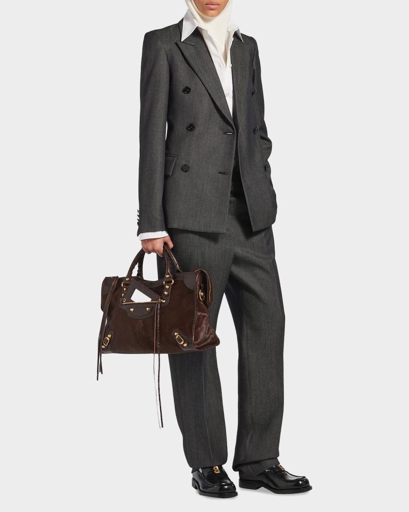 Balenciaga Wool Double-Breasted Tailored Jacket | Neiman Marcus