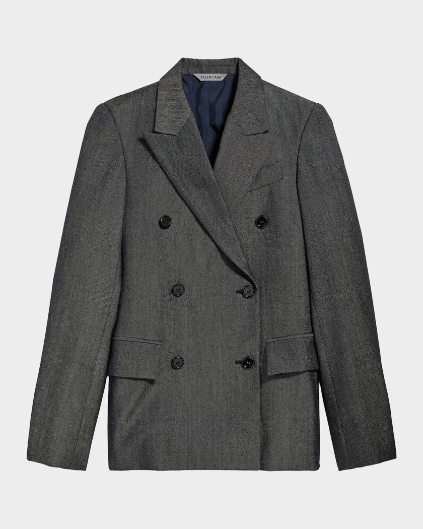 【BALENCIAGA】wool double tailored jacket Balenciaga Wool Double-Breasted Tailored Jacket | Neiman Marcus