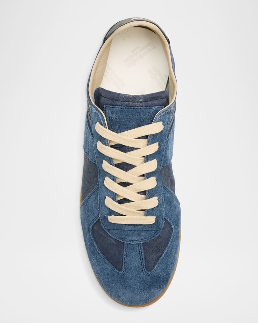 靴 Maison Margiela P A R I S Maison Margiela Replica Mixed Leather Low-Top Sneakers | Neiman Marcus