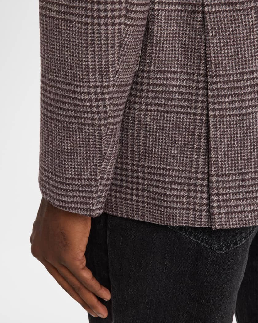 Brunello Cucinelli Men's Glen Plaid Wool-Cashmere Suit Jacket