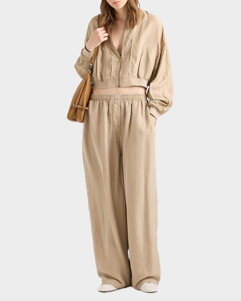 パンツ PRADA 23AW Cotton and Silk pants Prada Old Silk Pants | Neiman Marcus