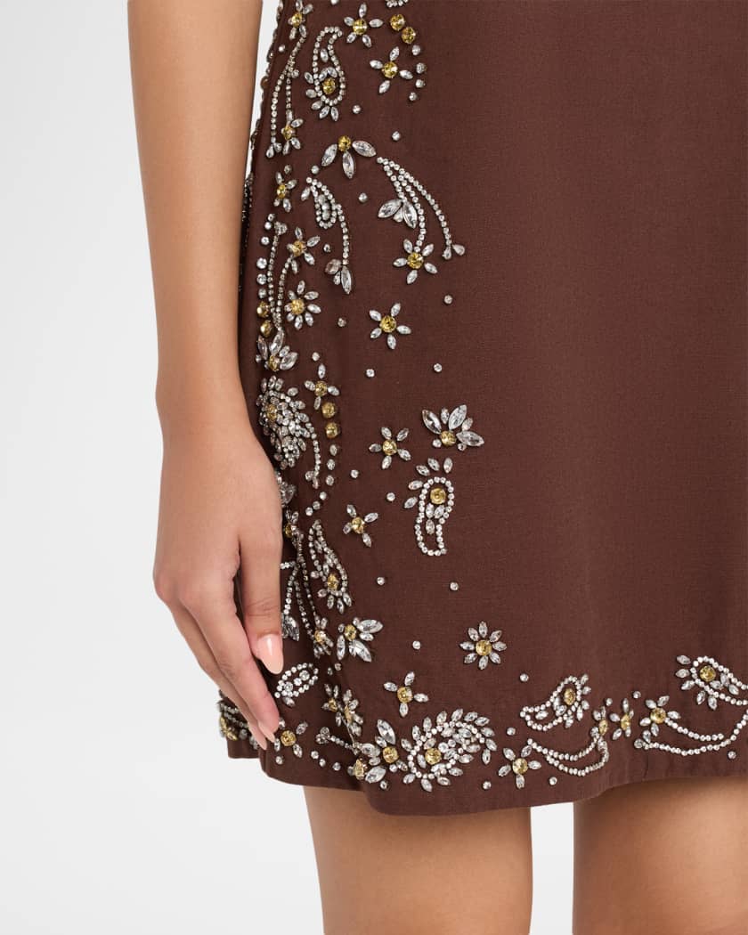 willow embroidered mini dress Willow & Root Women's Polyester Embroidered Mini Bubble Dress in White | Size: XL