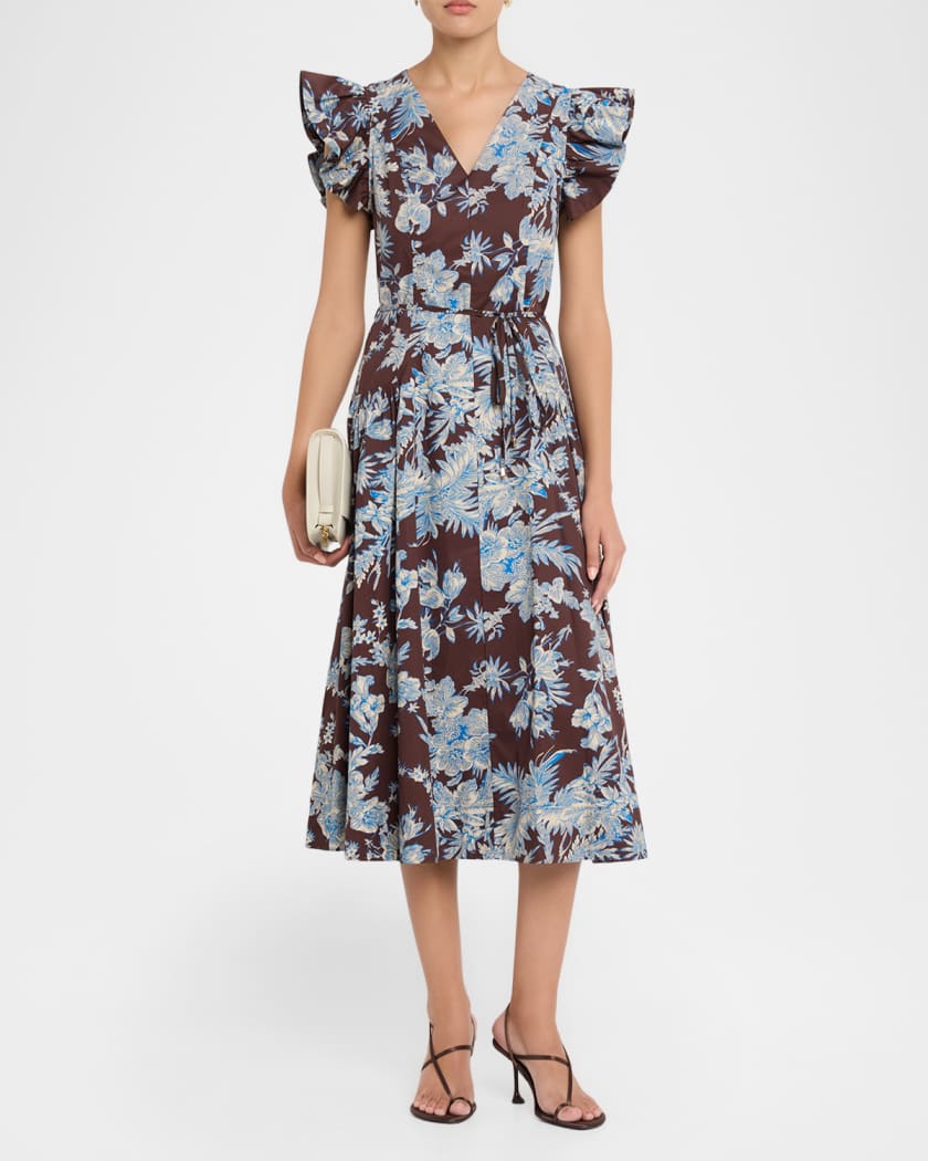 tahari midi dresses Tahari Romantic Vintage Floral Midi Dress Size M