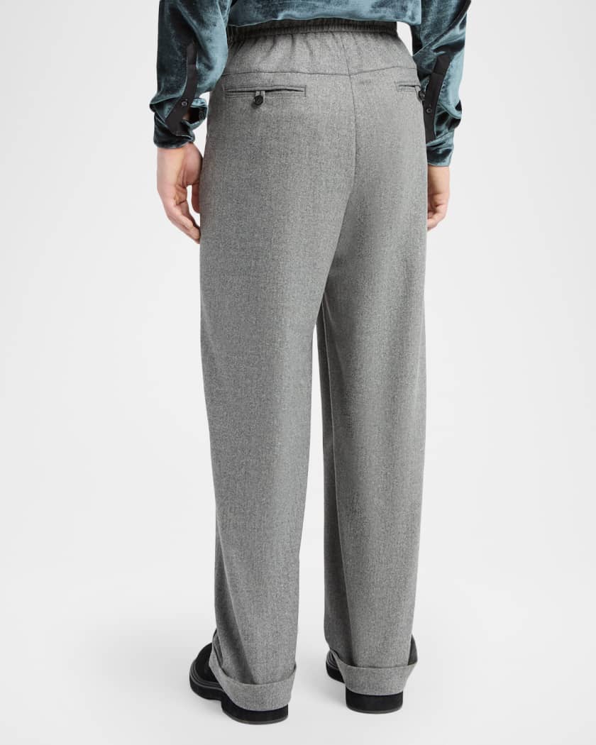 Giorgio Armani Men's Stretch Wool-Cashmere Straight-Leg Trousers