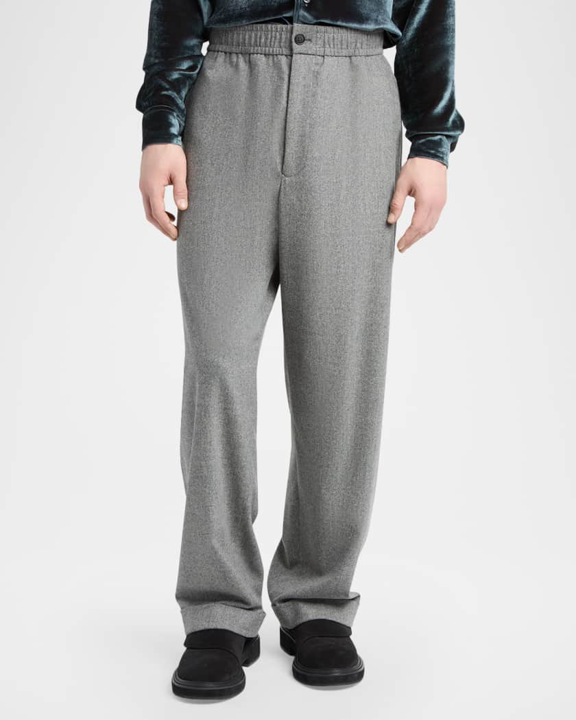 Giorgio Armani Men's Stretch Wool-Cashmere Straight-Leg Trousers