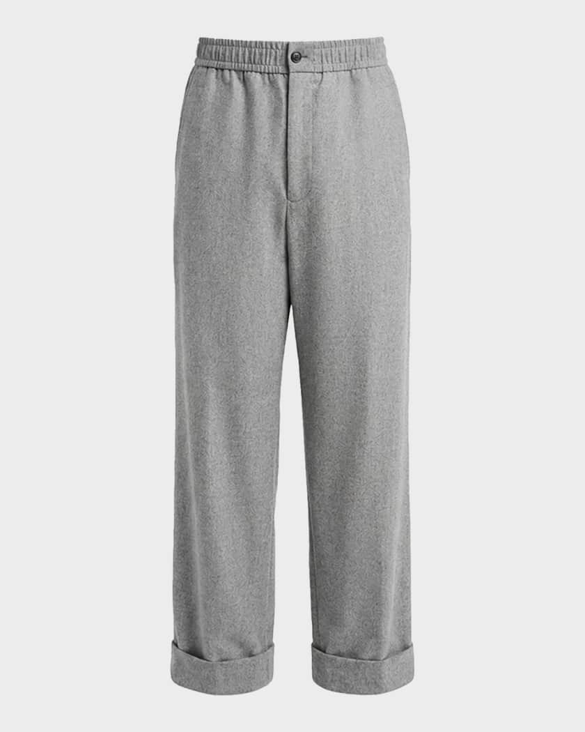 Giorgio Armani Men's Stretch Wool-Cashmere Straight-Leg Trousers