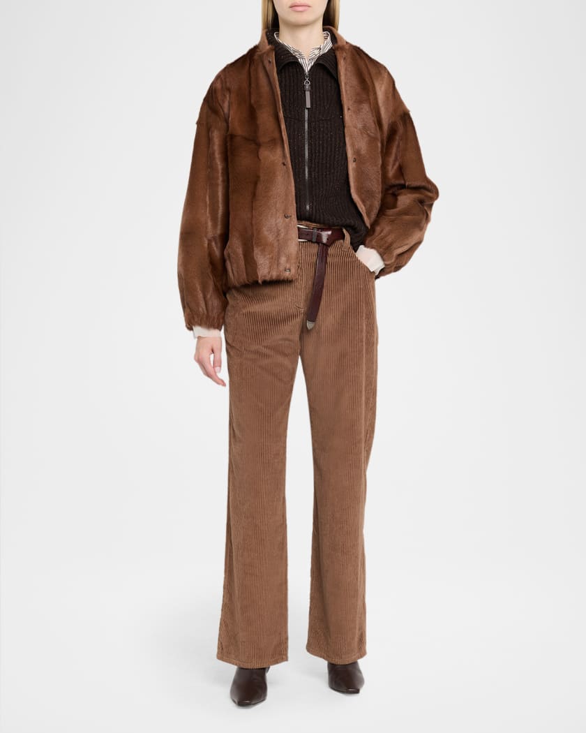BRUNELLO CUCINELLI☆美品☆最終価格‼️ Brunello Cucinelli Shimmering Cashmere-Wool Rib Zip Cardigan