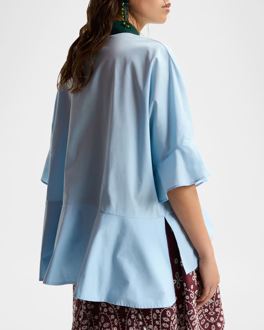 Essentiel Antwerp Kaylee Peplum Ruffle Shirt | Neiman Marcus