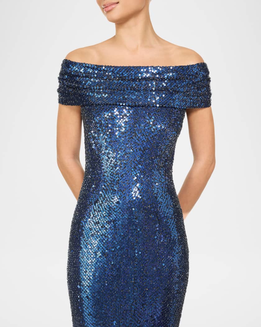 jenny packham blue sequin dress Aurora