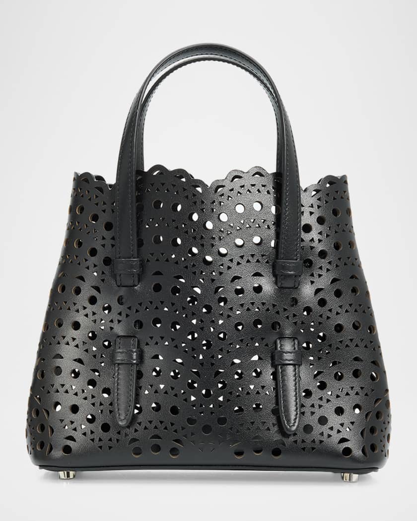 aya　#8 ALAIA Mina 20 Small Perforated Leather Tote Bag | Neiman Marcus