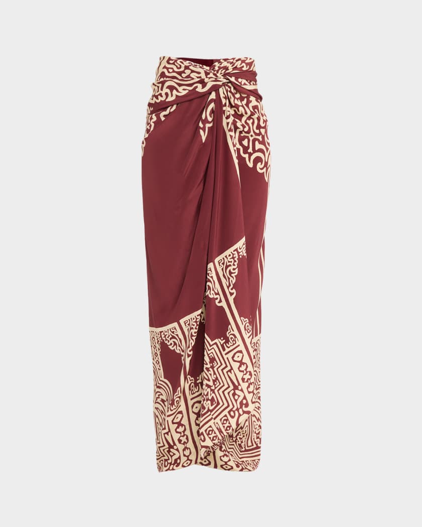 Q590 美品 M フランシュリッペ スケッチきょとん スカート レディース Johanna Ortiz Geometry Of The Saddle Silk Crepe De Chine Ankle