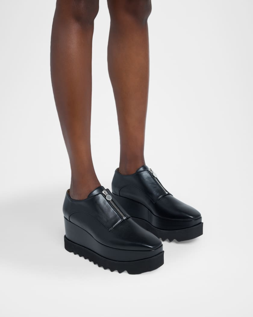 Stella McCartney Elyse 80MM Zipped Platform Derby Shoes | Neiman