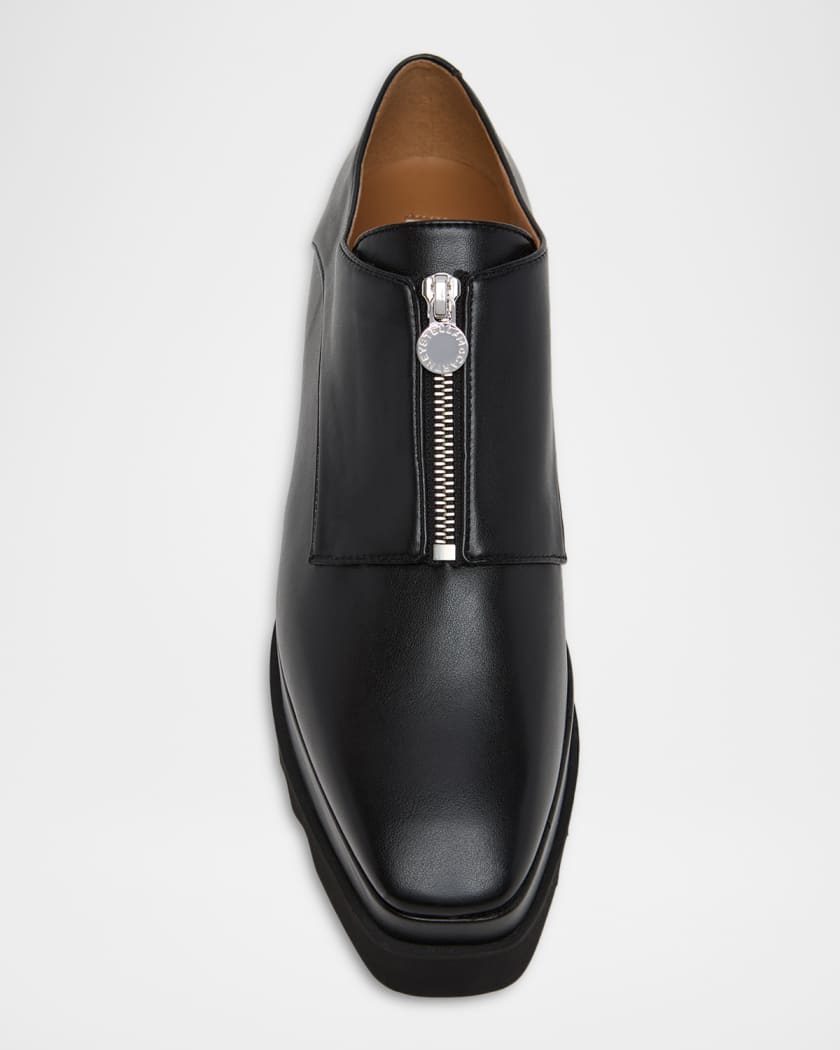 STELLA McCARTNEY ブラックレザーシューズ Stella McCartney Elyse 80MM Zipped Platform Derby Shoes | Neiman