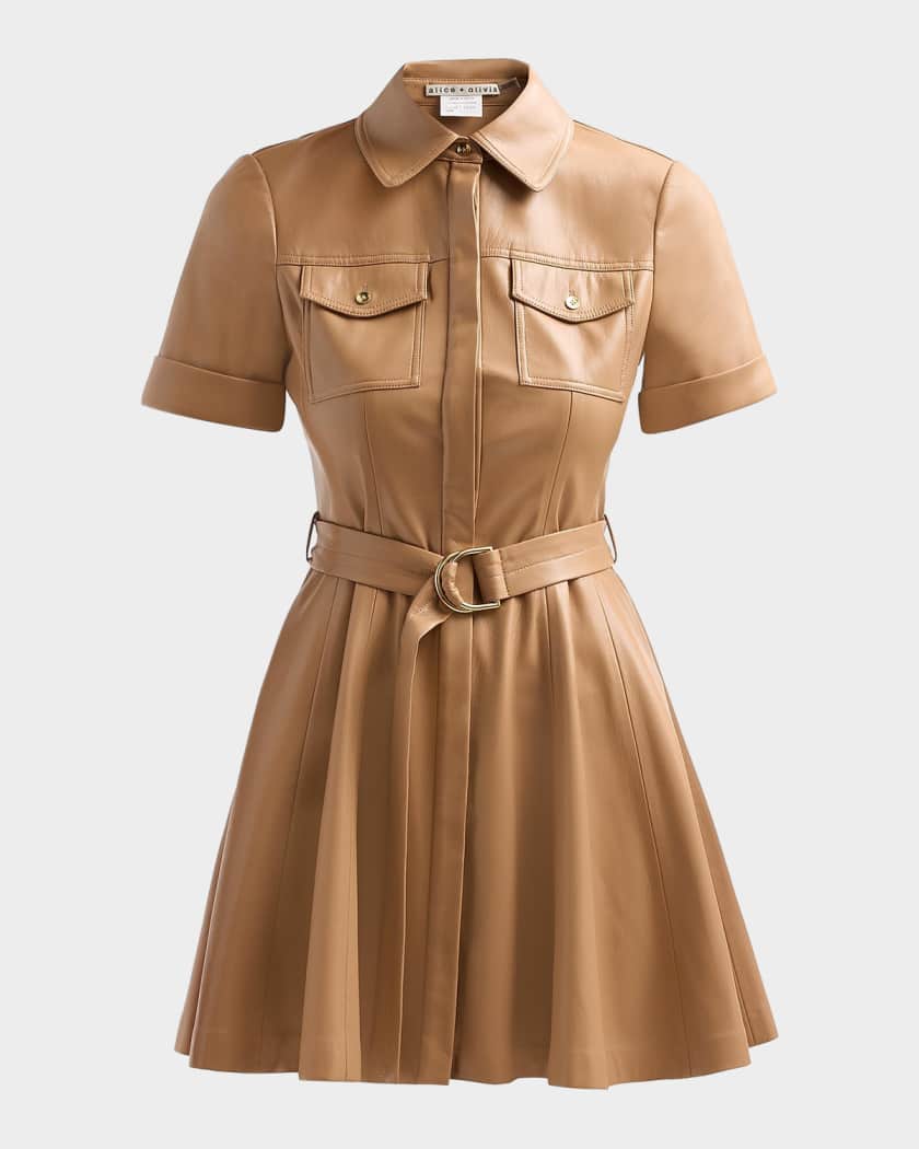 faux leather shirt dress Midi Where edge meets elegance  The Lennon Shirt Dress is your statement piece for fall nights out or confident daytime moments AE Faux Leather Mini Dress