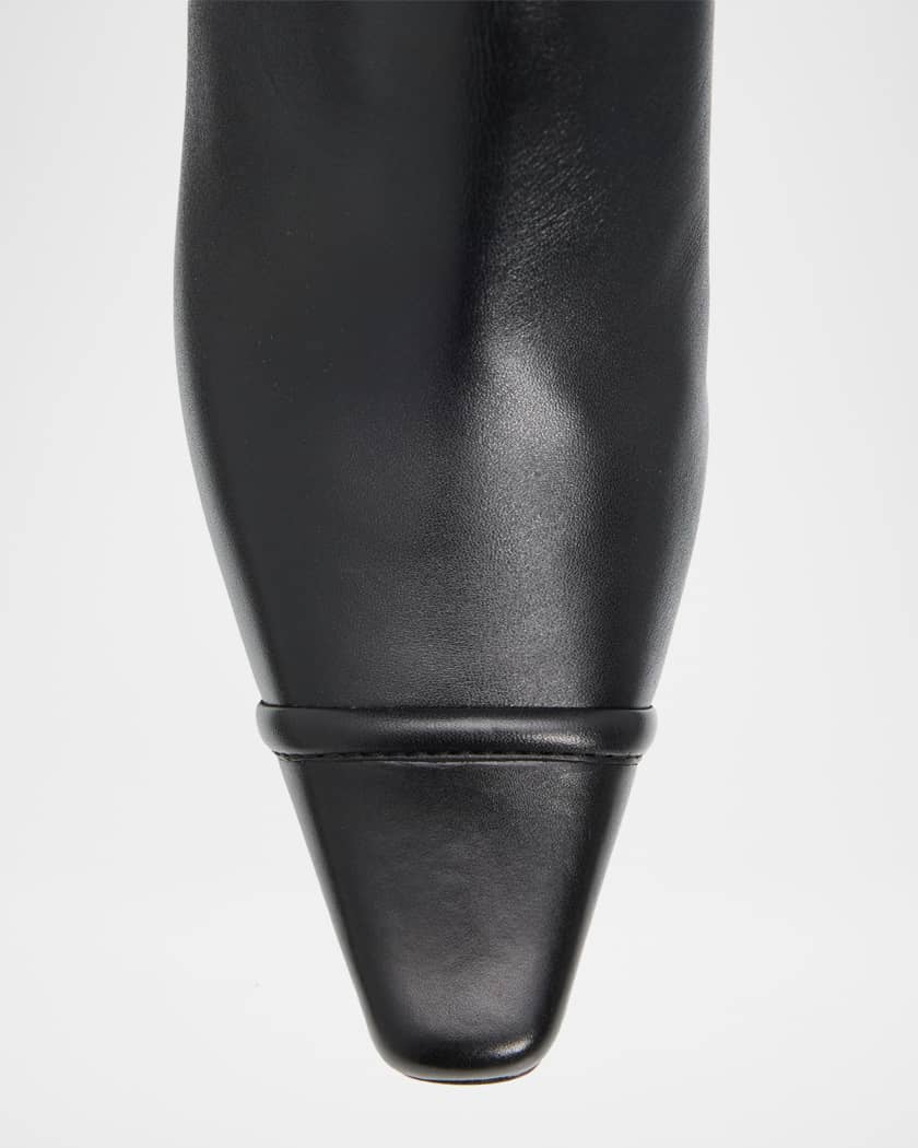 Manolo Blahnik Vivecal Leather Ankle Boots | Neiman Marcus