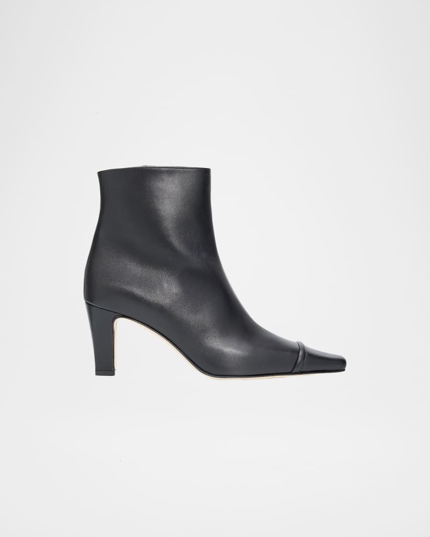 Manolo Blahnik Vivecal Leather Ankle Boots | Neiman Marcus