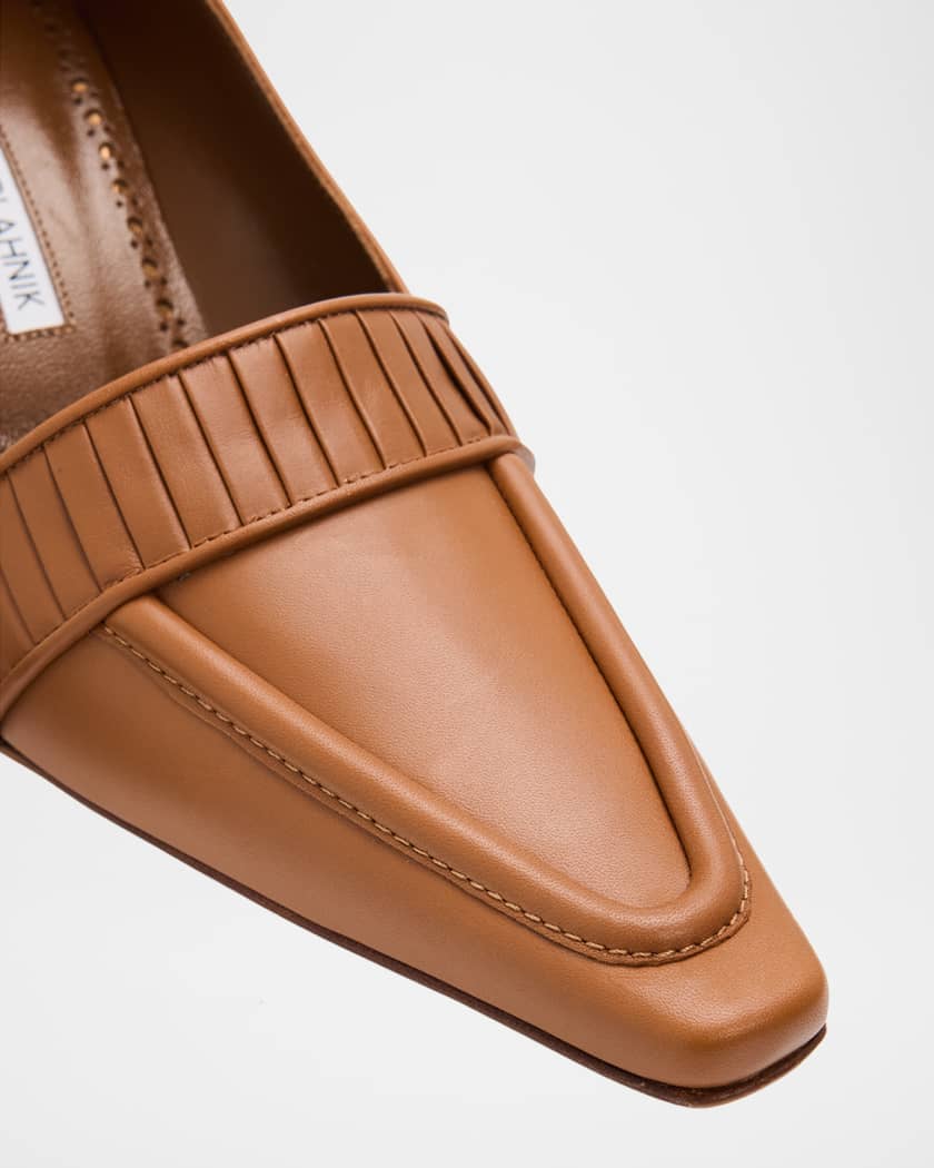 Manolo Blahnik 85mm Mindita Leather Pumps | Neiman Marcus