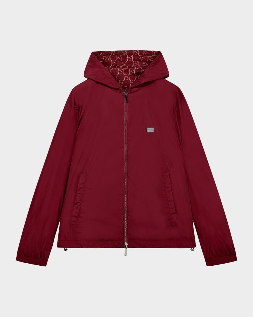 Emporio Armani Men's Reversible Nylon Full-Zip Hooded Jacket