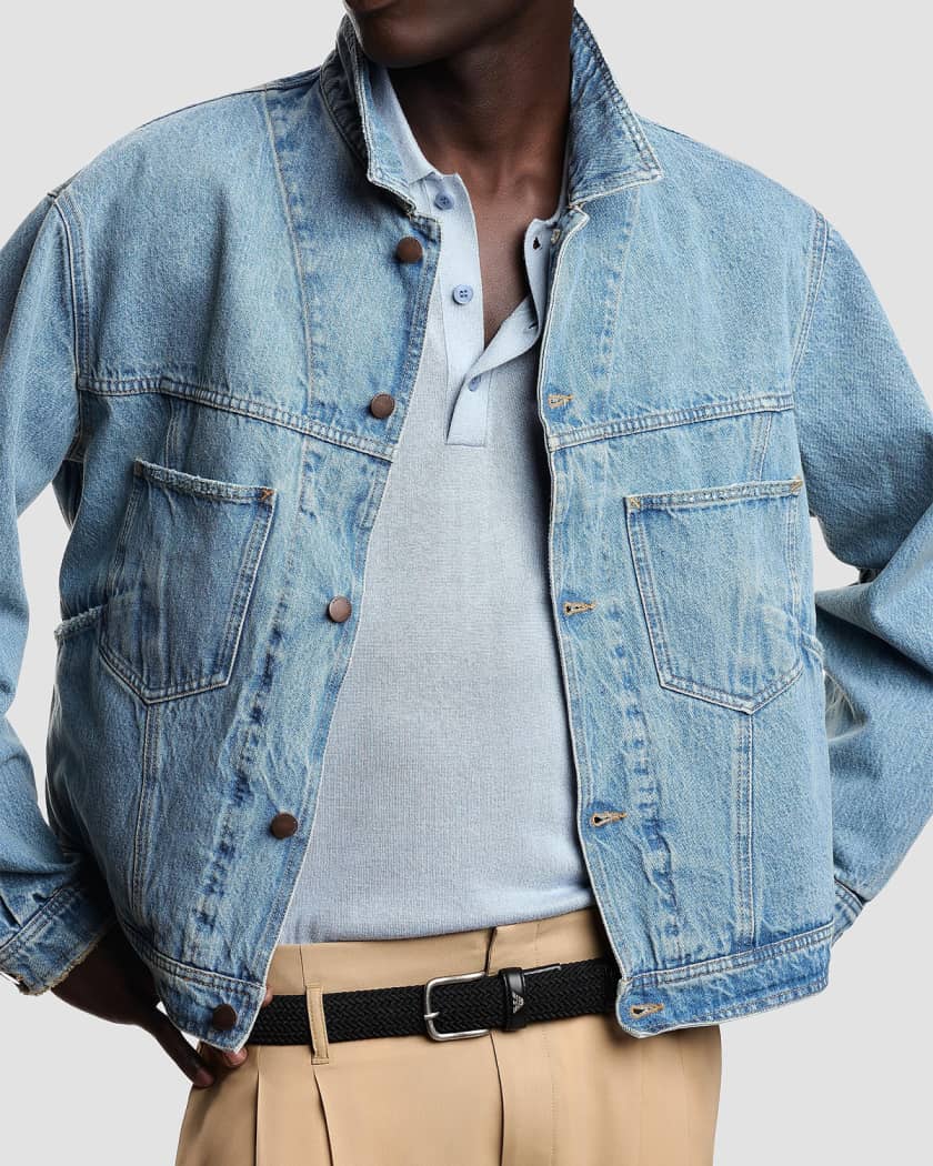 Emporio Armani Men's Oversized Denim Jacket | Neiman Marcus