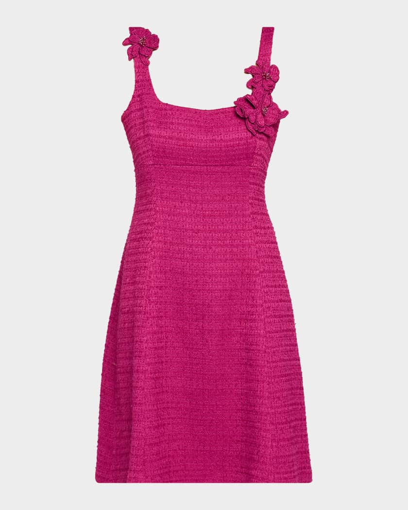 teri jon by rickie freeman a line dress Rickie Freeman for Teri Jon Short-Sleeve Floral Jacquard A-Line Midi Dress